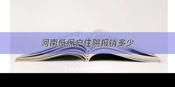 河南低保户住院报销多少