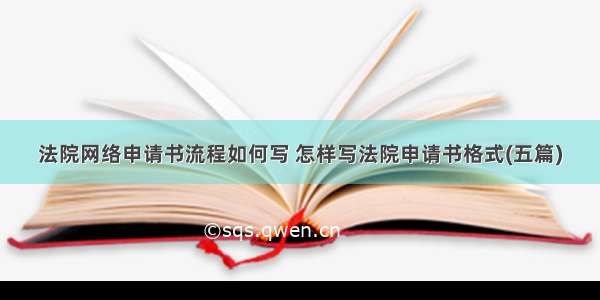 法院网络申请书流程如何写 怎样写法院申请书格式(五篇)