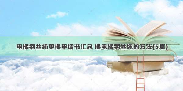 电梯钢丝绳更换申请书汇总 换电梯钢丝绳的方法(5篇)