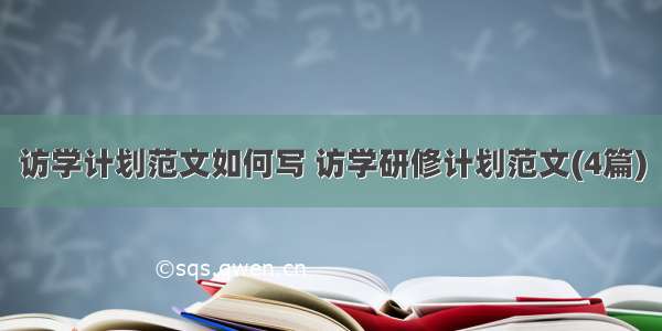 访学计划范文如何写 访学研修计划范文(4篇)