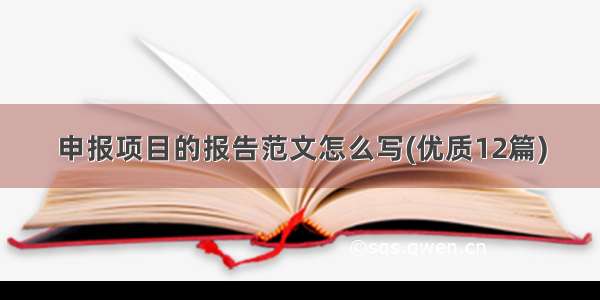 申报项目的报告范文怎么写(优质12篇)