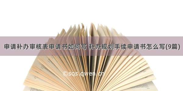 申请补办审核表申请书如何写 补办规划手续申请书怎么写(9篇)