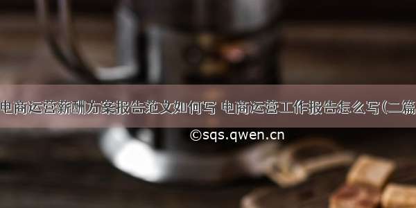 电商运营薪酬方案报告范文如何写 电商运营工作报告怎么写(二篇)