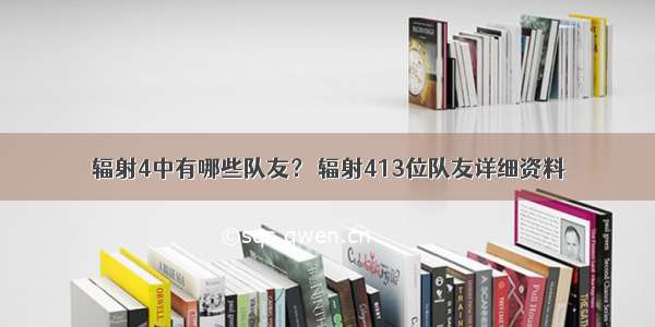 辐射4中有哪些队友？ 辐射413位队友详细资料