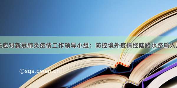 中央应对新冠肺炎疫情工作领导小组：防控境外疫情经陆路水路输入风险