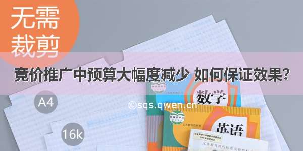 竞价推广中预算大幅度减少 如何保证效果？