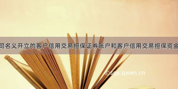 在以证券公司名义开立的客户信用交易担保证券账户和客户信用交易担保资金账户内 应当