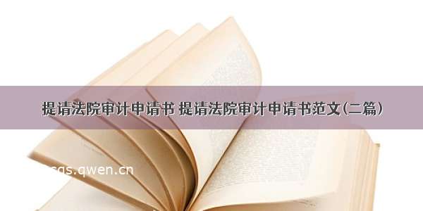 提请法院审计申请书 提请法院审计申请书范文(二篇)