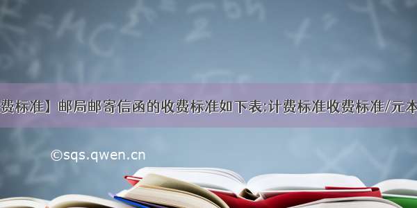 【邮政寄件收费标准】邮局邮寄信函的收费标准如下表:计费标准收费标准/元本埠外埠100g...